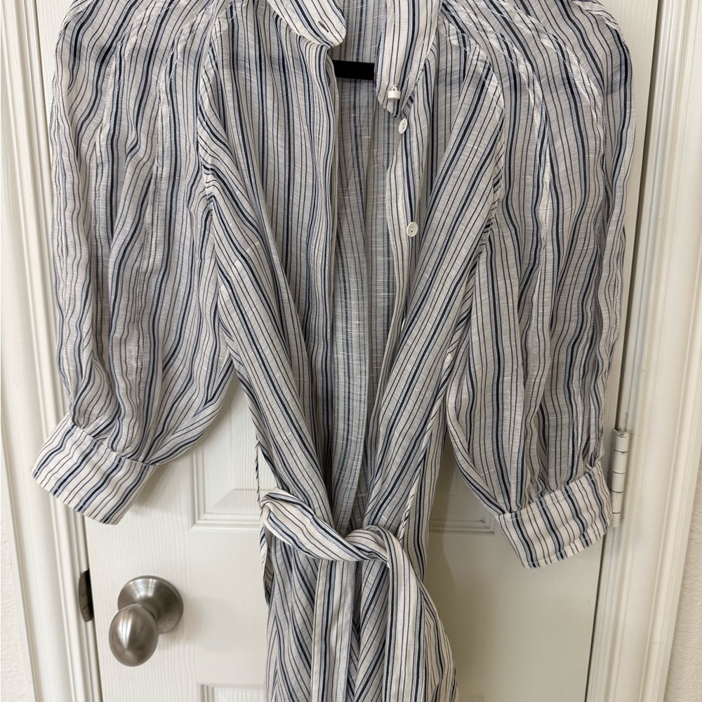 Brand New Zimmermann Blue and White Striped Blouse